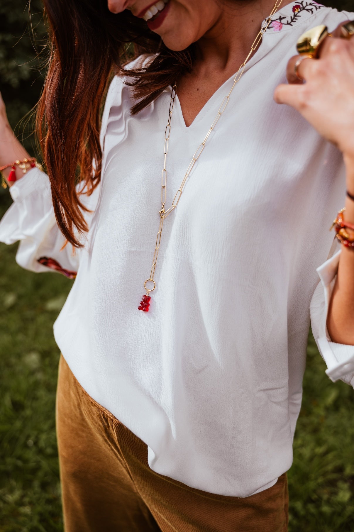 Collier Nounours Bordeaux