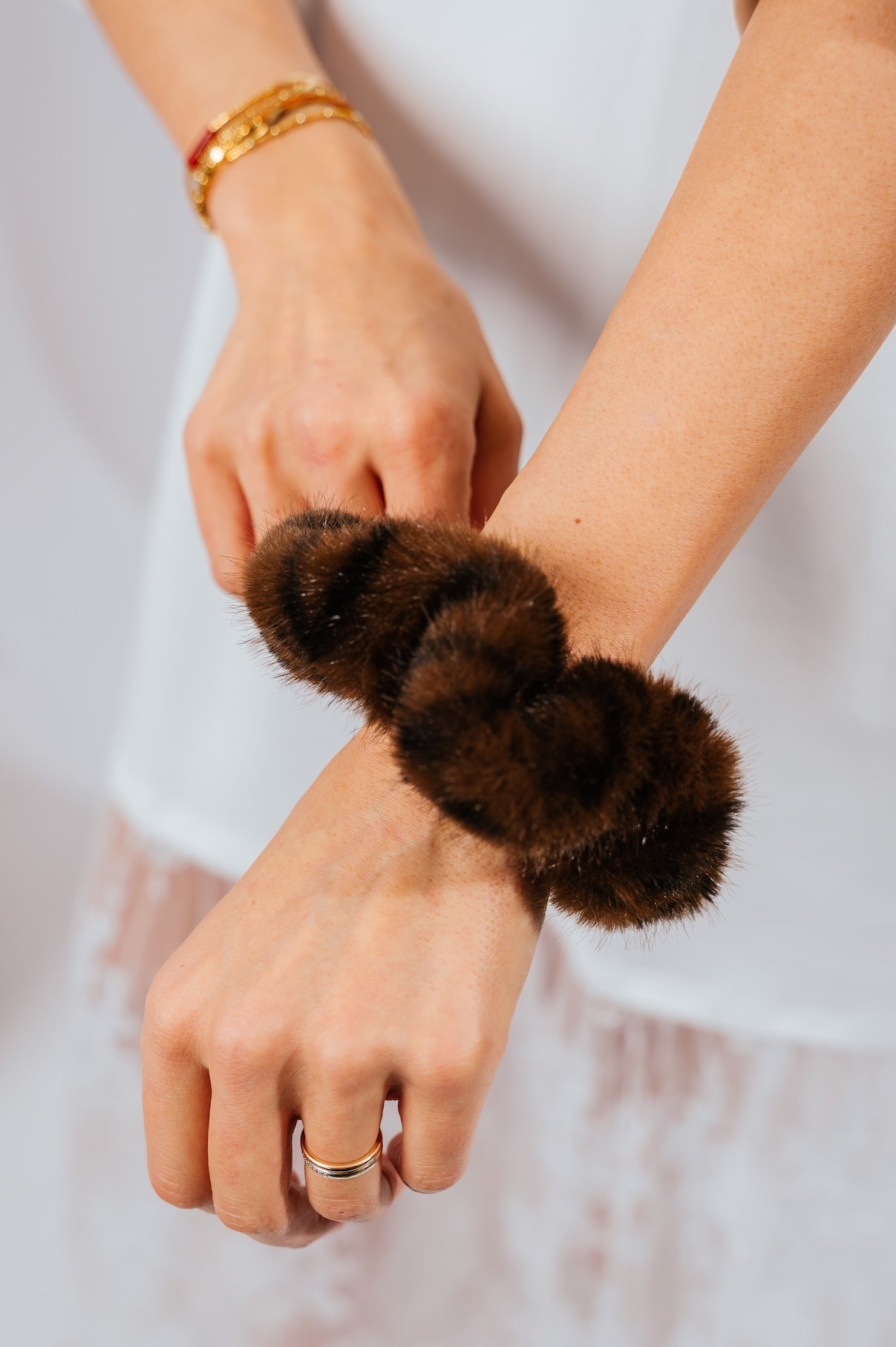 Bruine teddy scrunchie