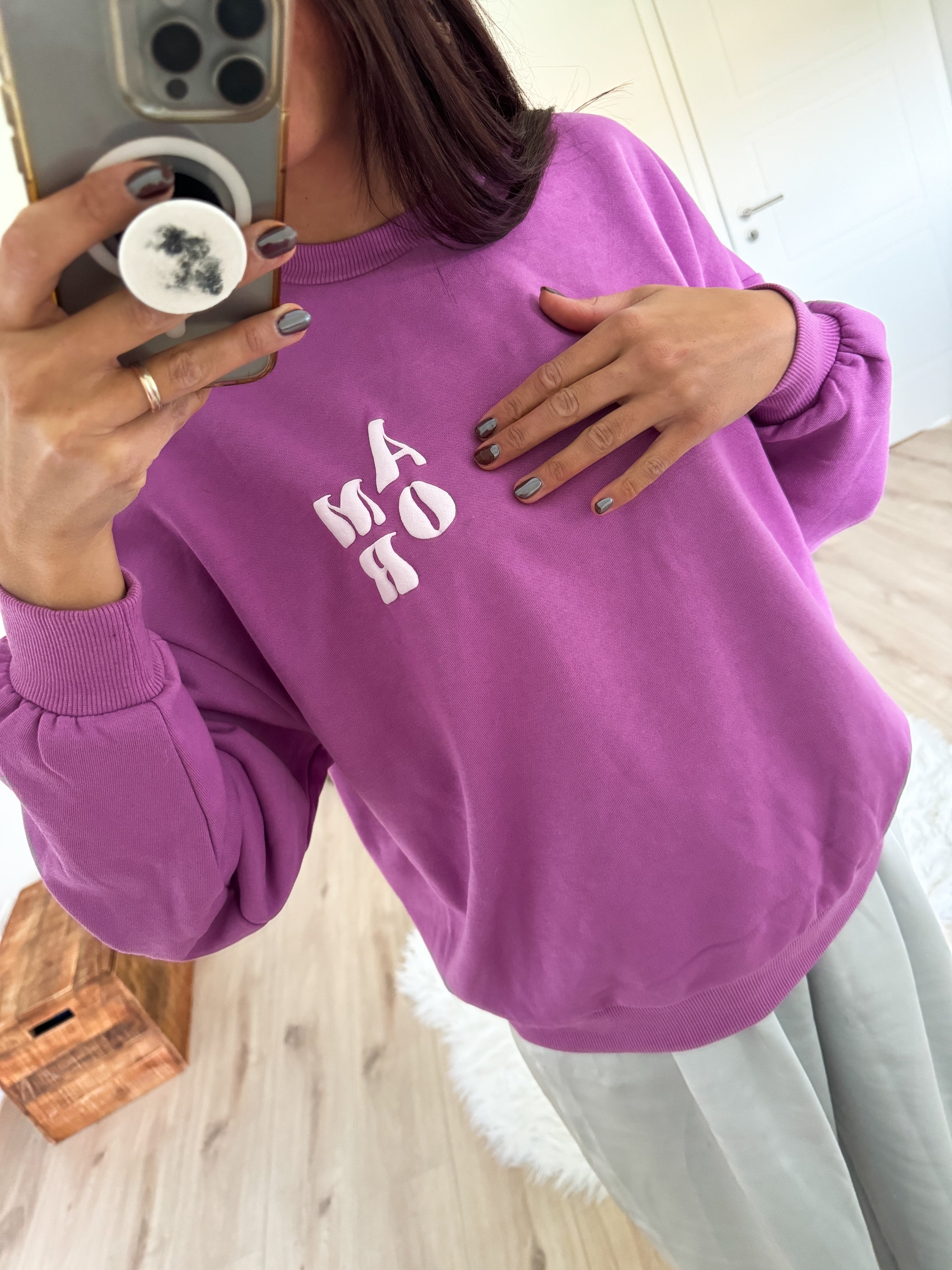 Sweat Amour mauve