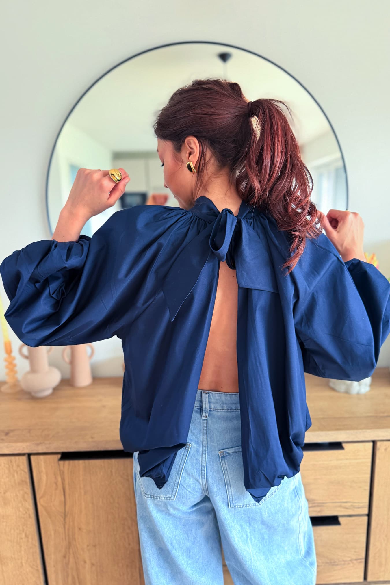 Blouse SORAYA marine (dos nus)