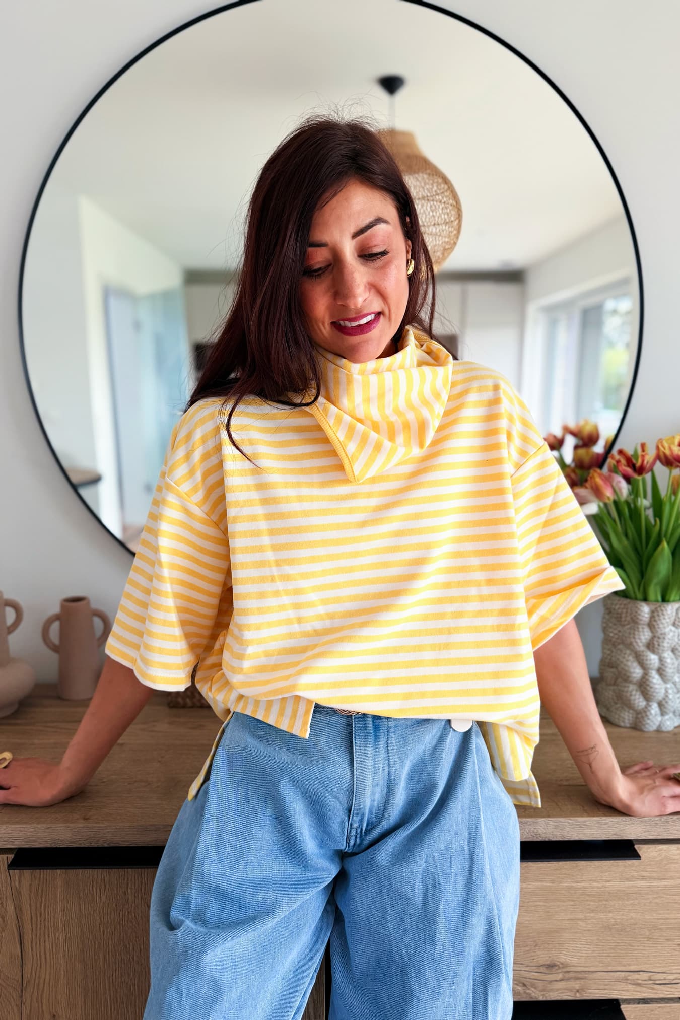 Blouse CONNY (avec foulard) jaune