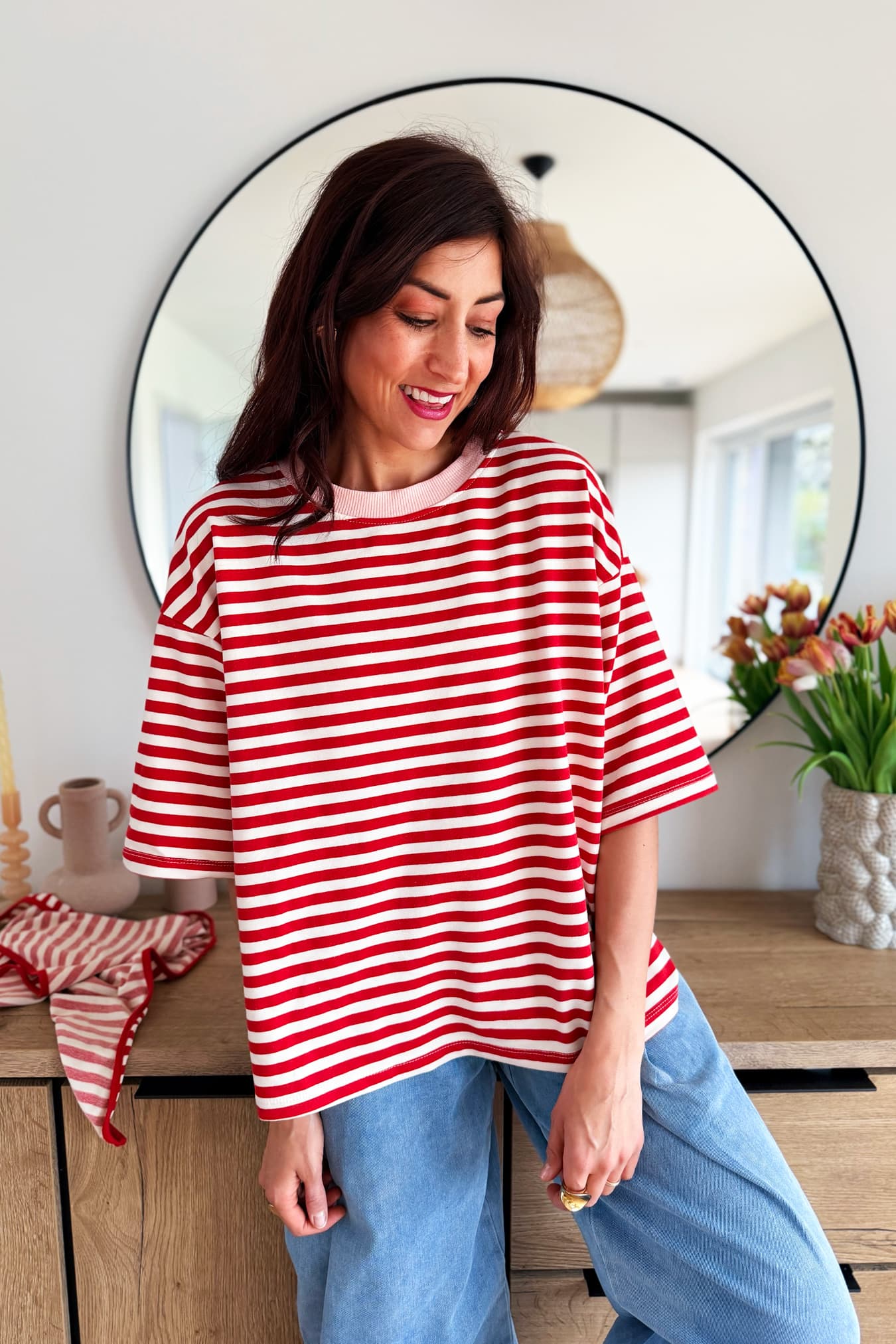 Blouse CONNY (avec foulard) rouge