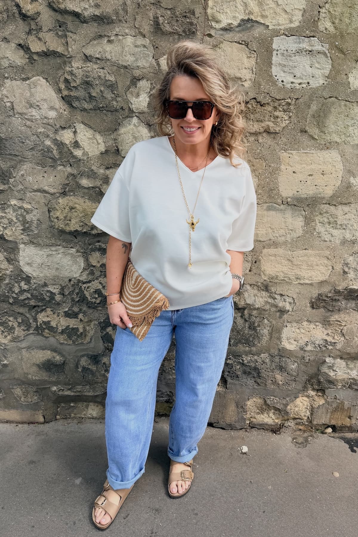 Tee EDITH CURVE blanc (précommande)