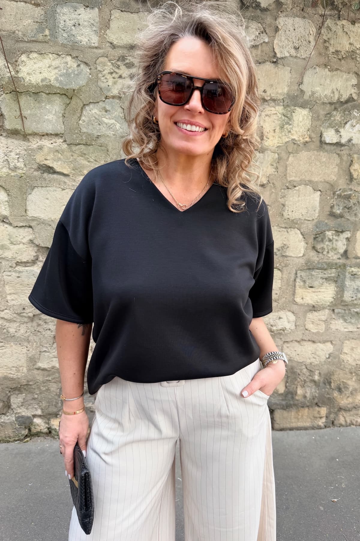 Tee EDITH CURVE noir (précommande)