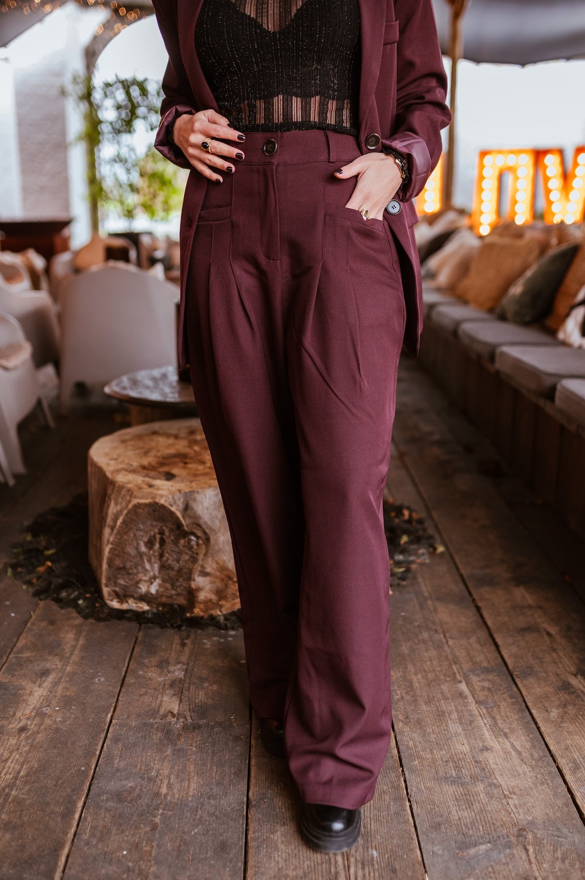 Pantalon Nello bordeaux