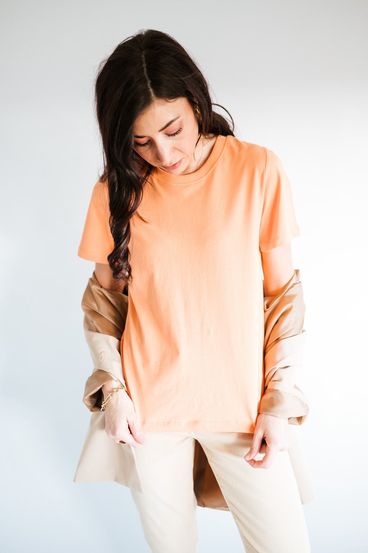 Orangefarbenes Zoe-T-Shirt