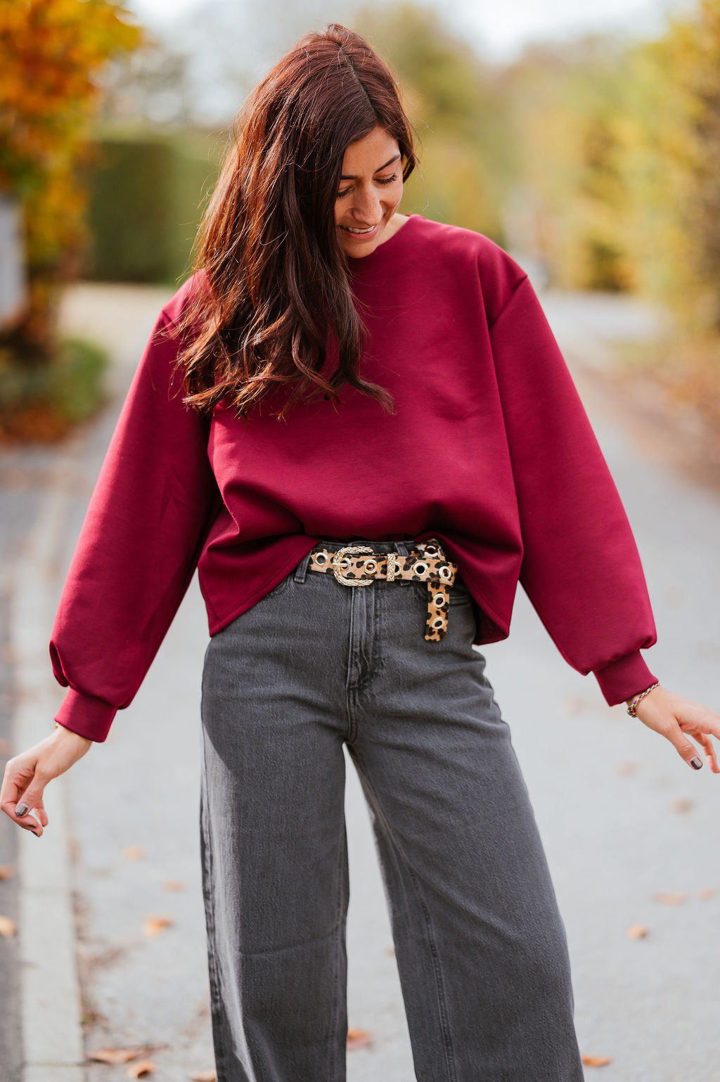 Audrie Bluse, bordeauxrot