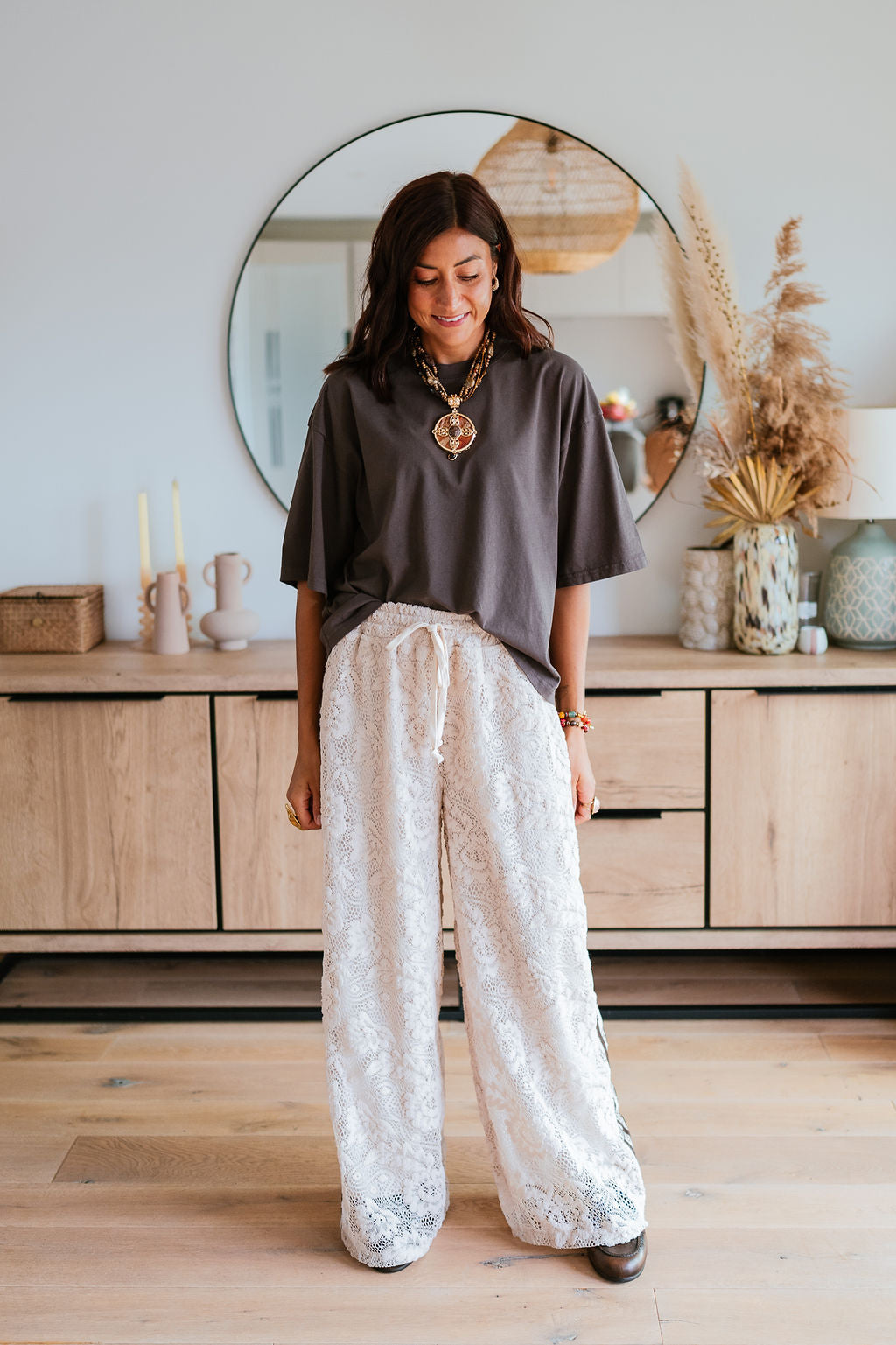 Pantalon dentelle ZAO écru
