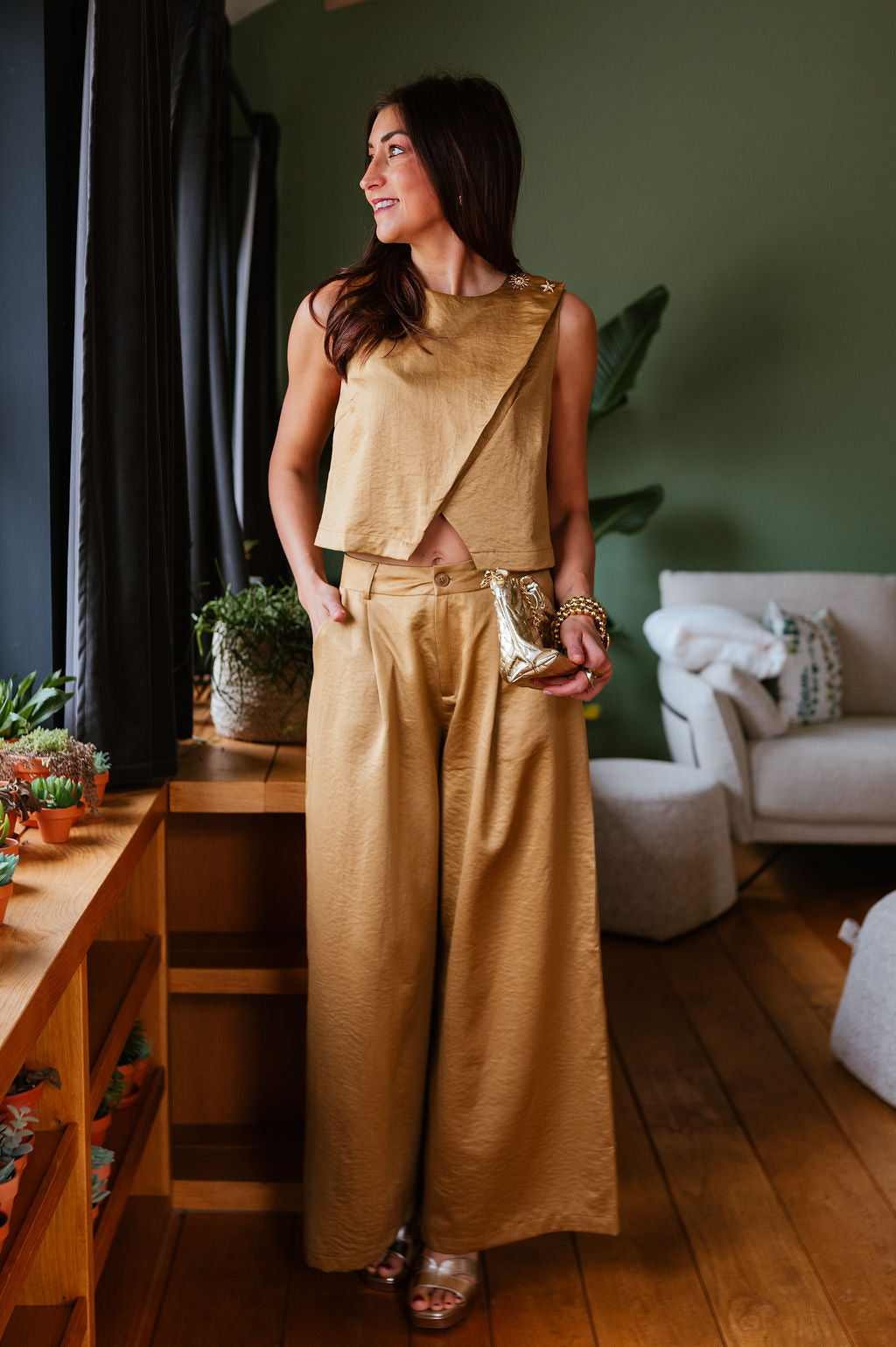 Pantalon LUXY doré