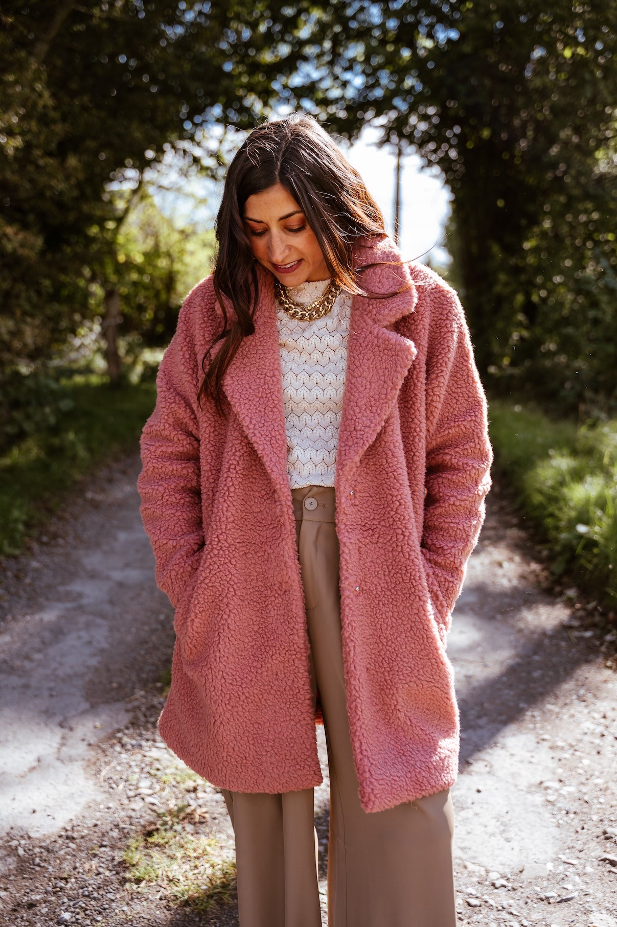 Manteau Teddy Rose