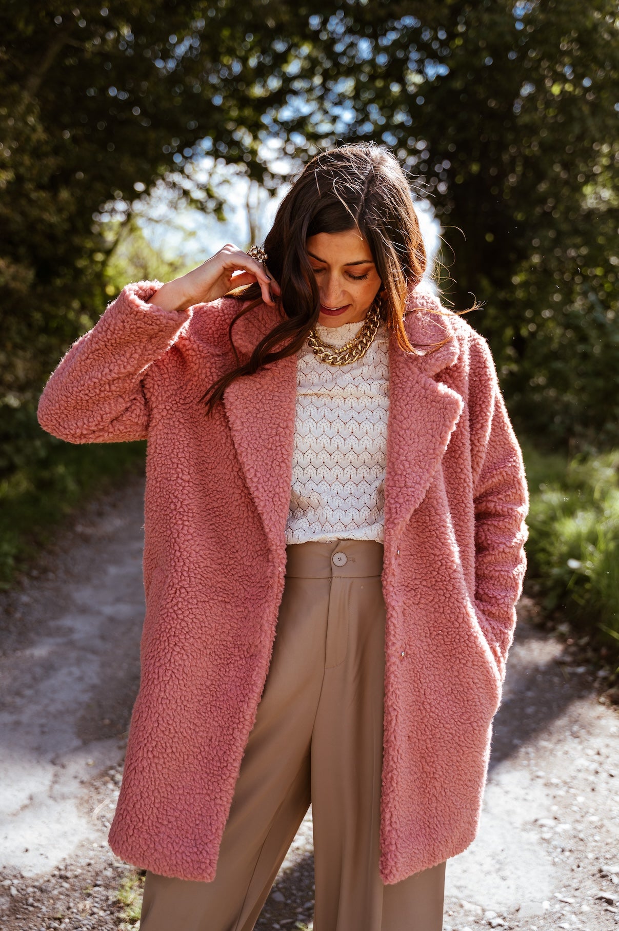 Manteau Teddy Rose