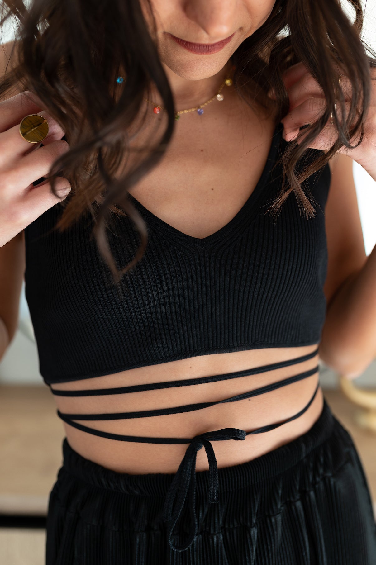 Crop Bralette Schwarz